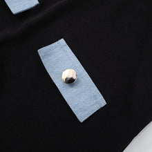 Load image into Gallery viewer, Denim contrast color slim summer women&#39;s jumpsuit shorts

