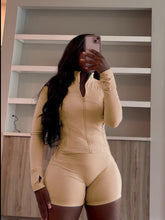 Load image into Gallery viewer, Sexy tight long-sleeved shorts two-piece suit
