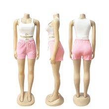 Load image into Gallery viewer, Solid color sports vest fashion casual shorts two-piece set AY3665
