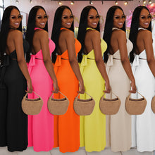 Load image into Gallery viewer, Casual halterneck top and trousers two-piece set

