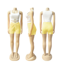 Load image into Gallery viewer, Solid color sports vest fashion casual shorts two-piece set AY3665
