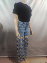 Load image into Gallery viewer, New street fashion hollow high waist straight pants AY3656
