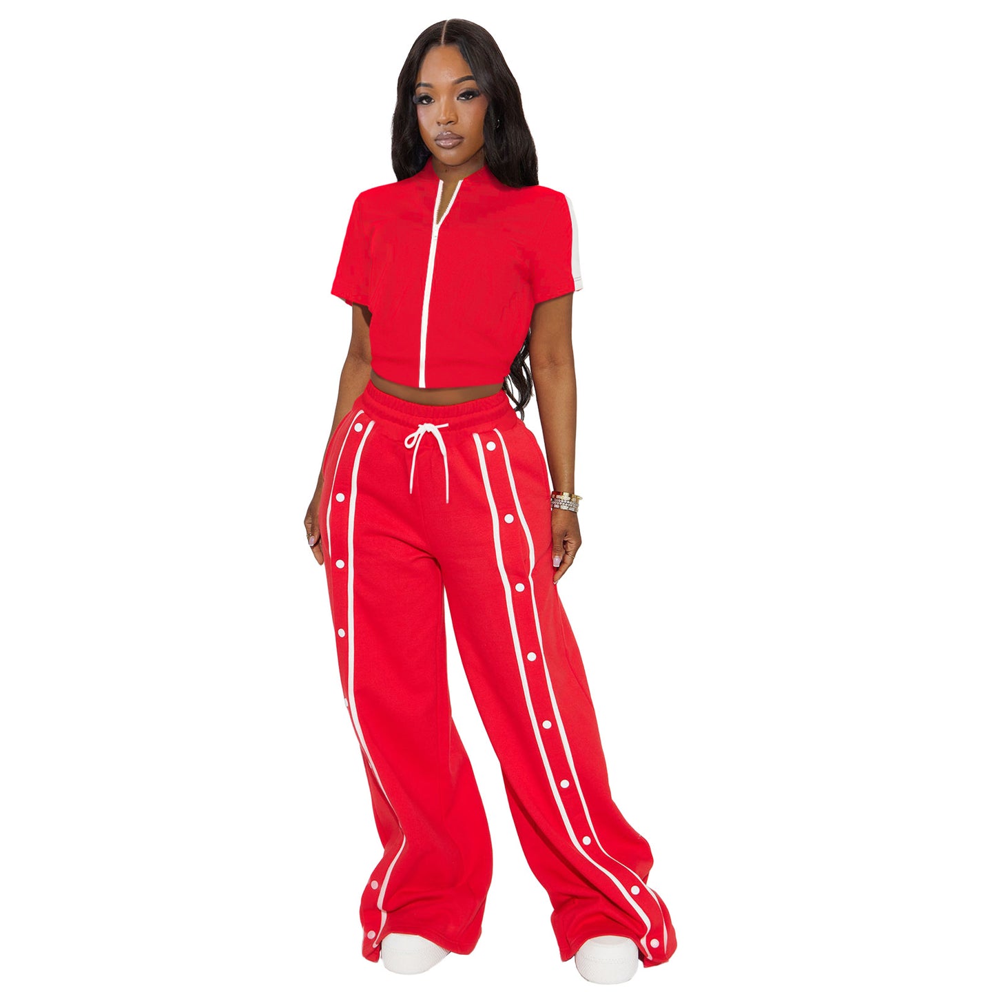 Loose pocket wide-leg pants suit AY3666