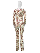 Load image into Gallery viewer, Fashion leopard print long sleeved hooded two-piece set AY3645
