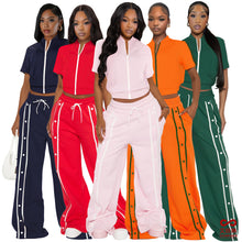Load image into Gallery viewer, Loose pocket wide-leg pants suit AY3666
