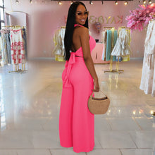 Load image into Gallery viewer, Casual halterneck top and trousers two-piece set
