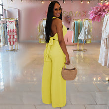 Load image into Gallery viewer, Casual halterneck top and trousers two-piece set
