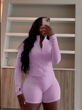 Load image into Gallery viewer, Sexy tight long-sleeved shorts two-piece suit
