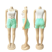 Load image into Gallery viewer, Solid color sports vest fashion casual shorts two-piece set AY3665

