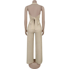 Load image into Gallery viewer, Casual halterneck top and trousers two-piece set
