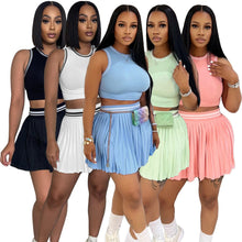 Load image into Gallery viewer, Sexy pleated short skirt fashion two-piece set AY3647
