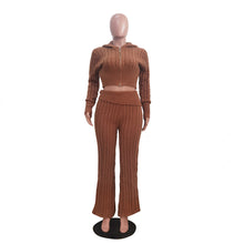 Load image into Gallery viewer, Fashion solid color knitted long sleeved two-piece set AY3605
