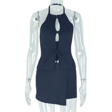 Load image into Gallery viewer, Sexy solid color hip hugging skirt two-piece set AY3648
