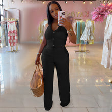 Load image into Gallery viewer, Casual halterneck top and trousers two-piece set
