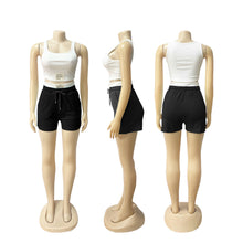 Load image into Gallery viewer, Solid color sports vest fashion casual shorts two-piece set AY3665

