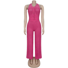 Load image into Gallery viewer, Casual halterneck top and trousers two-piece set
