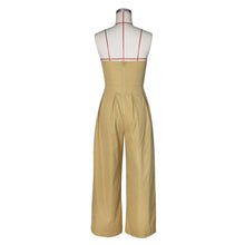 Load image into Gallery viewer, Sexy tube top sleeveless metal button wide leg jumpsuit AY3659
