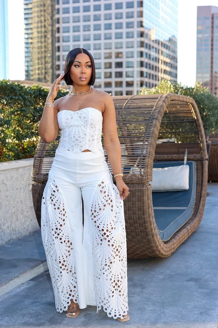 Lace tube top two piece set AY3661