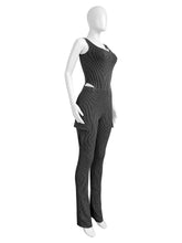 Load image into Gallery viewer, Fashionable high waisted jumpsuit and pants set AY3590
