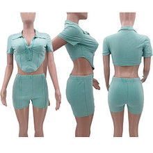 Load image into Gallery viewer, Fashion lapel short sleeved set AY3521
