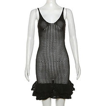 Load image into Gallery viewer, Sexy hollow out wooden ear edge knitted dress AY3481
