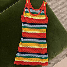 Load image into Gallery viewer, Sexy hollow out knitted contrasting color dress AY3456
