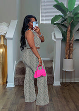 Load image into Gallery viewer, Printed wide leg pants two-piece set AY3580
