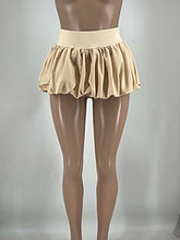 Load image into Gallery viewer, Bubble skirt solid color elastic waist miniskirt AY3488
