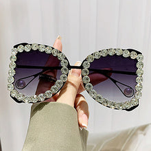 Load image into Gallery viewer, Diamond-encrusted fashion large frame sunglasses AE4148
