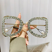 Load image into Gallery viewer, Diamond-encrusted fashion large frame sunglasses AE4148
