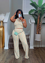 Load image into Gallery viewer, Printed wide leg pants two-piece set AY3580
