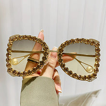 Load image into Gallery viewer, Diamond-encrusted fashion large frame sunglasses AE4148
