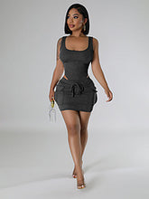 Load image into Gallery viewer, Hot selling onesies + cargo bag short skirt set AY3500
