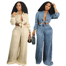 Load image into Gallery viewer, Casual shirt and pants two-piece set AY3577
