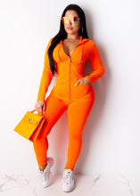Load image into Gallery viewer, Hot selling solid color zipper hooded suit
