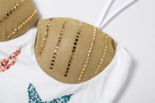 Load image into Gallery viewer, Backless print hot diamond suspender dress（AY2322）
