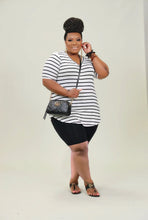 Load image into Gallery viewer, Plus size women&#39;s striped casual suit AY1127
