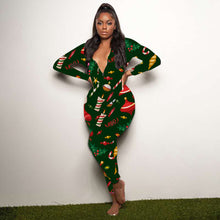 Load image into Gallery viewer, Christmas print jumpsuit
