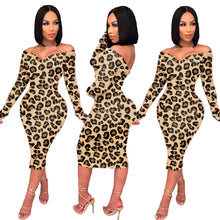 Load image into Gallery viewer, Sexy Leopard Deep V Dress（AY1736）
