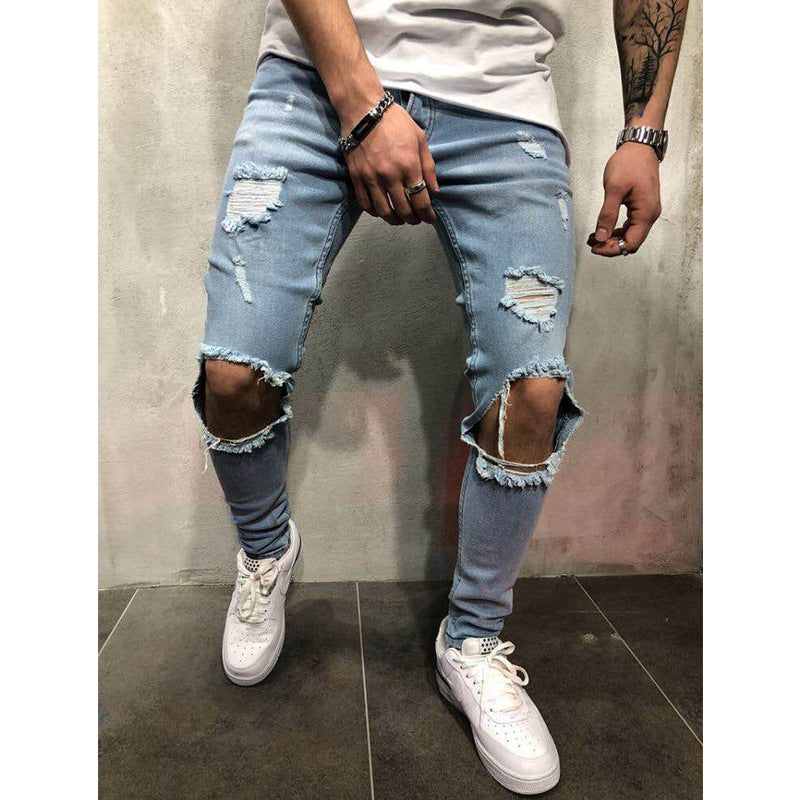 Hot selling ripped denim pants