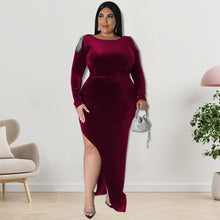 Load image into Gallery viewer, Plus size velvet tassel dress（AY2492）
