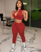 Load image into Gallery viewer, Baseball suit collar zipper vest two-piece set AY1898
