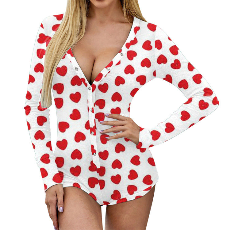 Fashion printed slim bodysuit（AY1645）