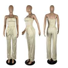 Load image into Gallery viewer, Fashion Camisole Drawstring Wide Leg Suit（AY1720）
