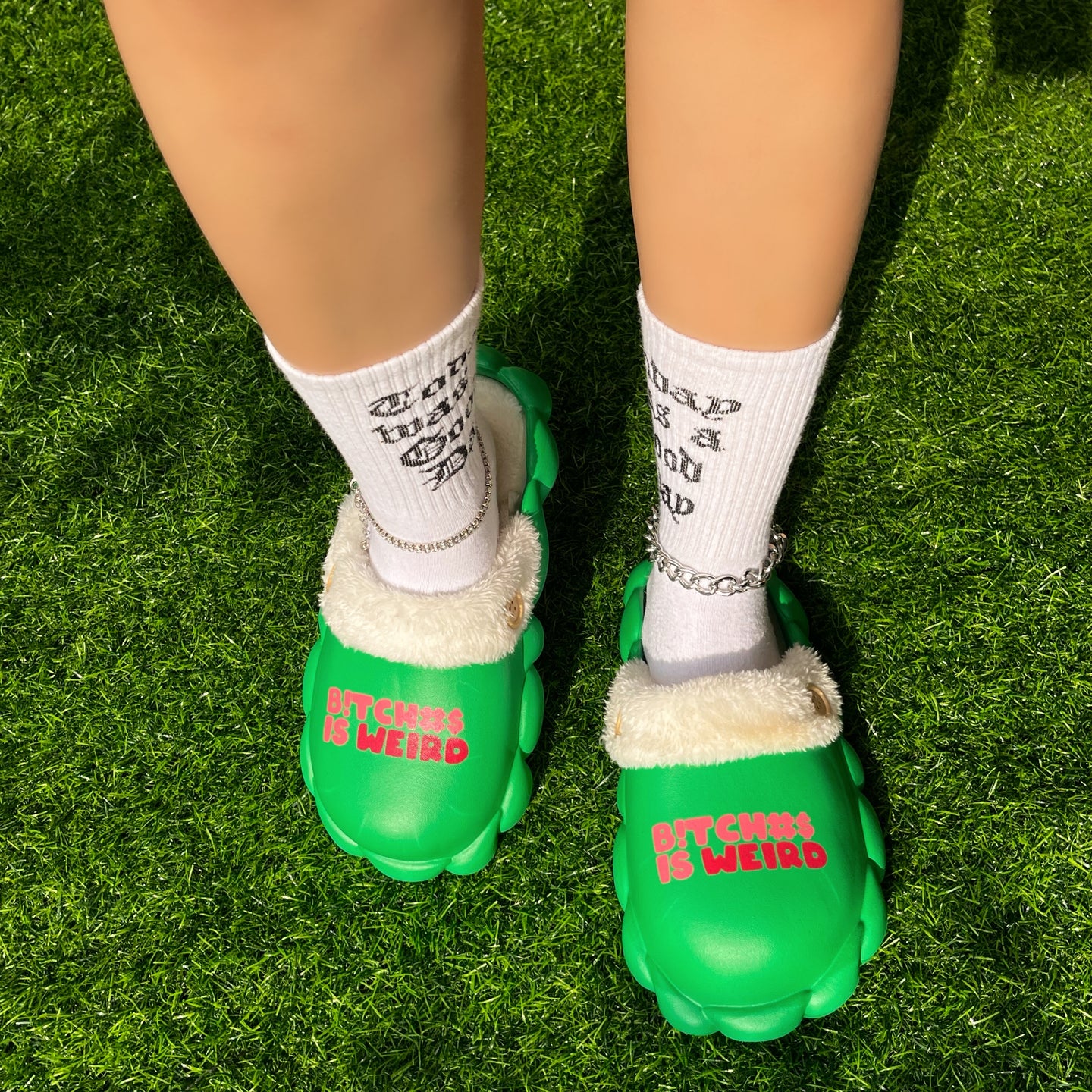 Woolly winter slippers for women in large sizes ( HPSD249)