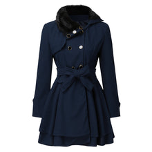 Load image into Gallery viewer, Hot selling fur collar woolen coat(A11308)
