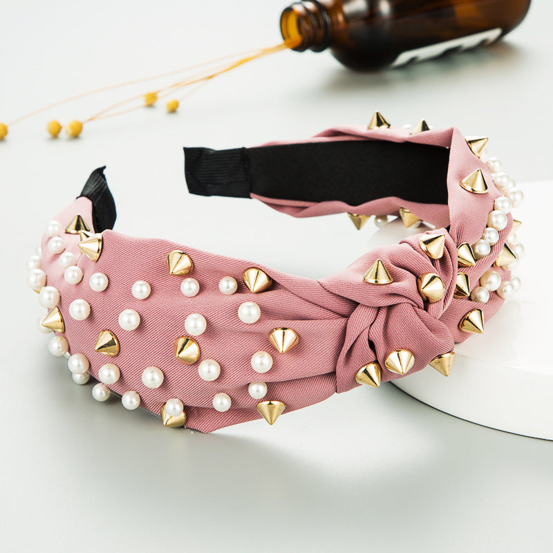 Hot sale inlaid pearl bow headband(