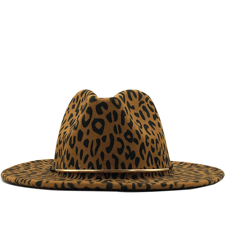 Hot Selling Metallic Leopard Print Jazz Hat