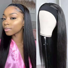 Load image into Gallery viewer, Human Hair Straight Natural Color Headband Wig （AH5043）
