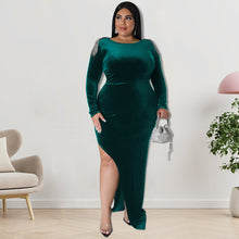 Load image into Gallery viewer, Plus size velvet tassel dress（AY2492）
